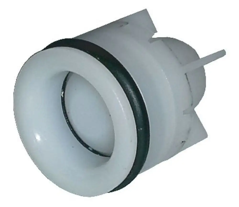 Weiße SYR RV-Patrone mit O-Ring, geeignete Verbindungsteile auf der rechten Seite, zur Verwendung in Wasserarmaturen.